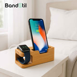 BandStil Bambus Ladestation für Apple Watch & iPhone – 2 - in - 1 Dockingstation aus Holz - Bandstil