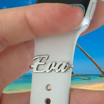 Personalisierter Apple Watch Charm â Gravur mit Name oder Symbol - Bandstil