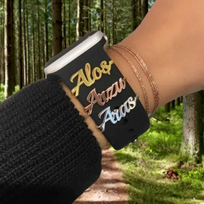 Personalisierter Apple Watch Charm – Gravur mit Name oder Symbol - Bandstil