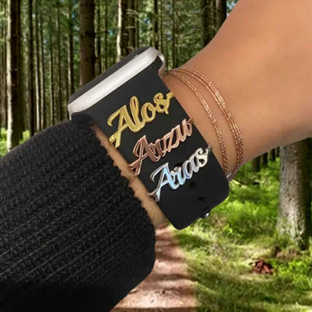 Personalisierter Apple Watch Charm â Gravur mit Name oder Symbol - Bandstil