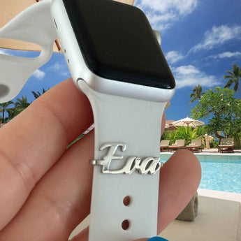 Personalisierter Apple Watch Charm â Gravur mit Name oder Symbol - Bandstil
