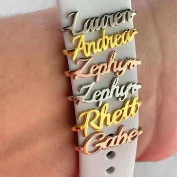 Personalisierter Apple Watch Charm â Gravur mit Name oder Symbol - Bandstil