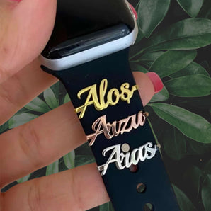 Personalisierter Apple Watch Charm – Gravur mit Name oder Symbol - Bandstil