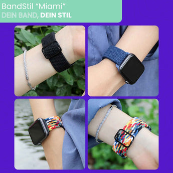 BandStil Apple Watch Nylonarmband "Miami" – Geflochten & Hautfreundlich - Bandstil