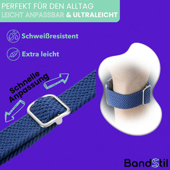 BandStil Apple Watch Nylonarmband "Miami" – Geflochten & Hautfreundlich - Bandstil
