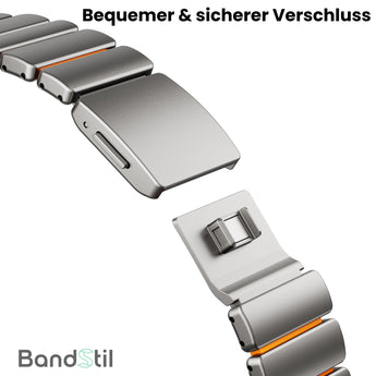 BandStil Apple Watch Titan - Hybrid Gliederarmband "Porto" mit Magnetverschluss - Bandstil