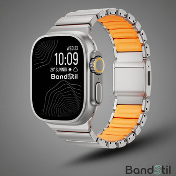 BandStil Apple Watch Titan - Hybrid Gliederarmband "Porto" mit Magnetverschluss - Bandstil