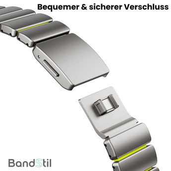 BandStil Apple Watch Titan - Hybrid Gliederarmband "Porto" mit Magnetverschluss - Bandstil