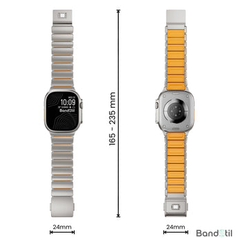 BandStil Apple Watch Titan - Hybrid Gliederarmband "Porto" mit Magnetverschluss - Bandstil
