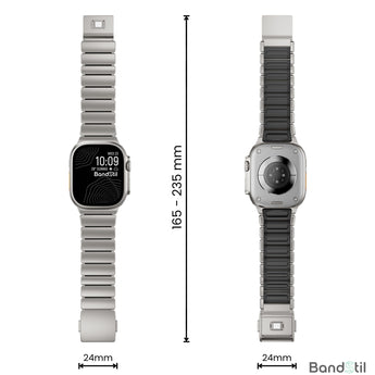 BandStil Apple Watch Titan - Hybrid Gliederarmband "Porto" mit Magnetverschluss - Bandstil