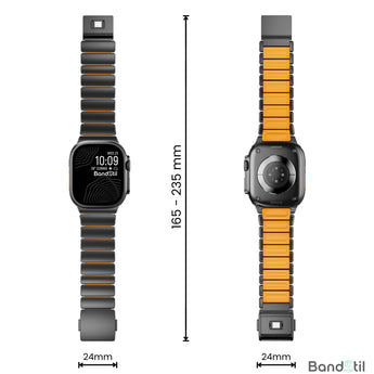 BandStil Apple Watch Titan - Hybrid Gliederarmband "Porto" mit Magnetverschluss - Bandstil