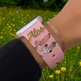 Personalisierter Apple Watch Charm – Gravur mit Name oder Symbol - Bandstil